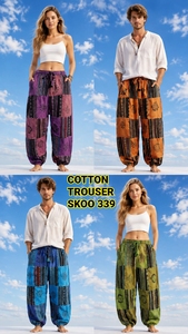 Nouveau pantalon bohème tendance 100 % coton, coupe ample, taille élastique, fait main, haute qualité, vintage, écologique - Product Image 6