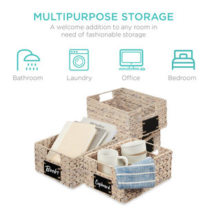 Handmade Rustic Seagrass Decorative Organizer <b>Woven</b> <b>Basket</b> - Product Image 4