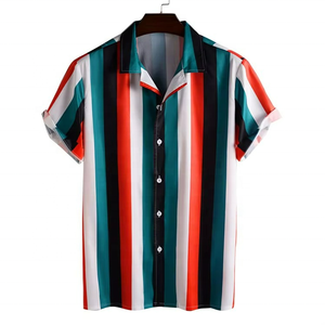 Nuevo Diseño al por Mayor, Camisas Hawaianas de Popelina de Poliéster con Estampado de Moda para Hombre, Camisas de Manga Corta para Verano, Playa, Aloha - Product Image 1