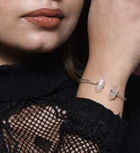 Natural Crystal Quartz Crystal Point <b>Bangle</b> <b>Bracelet</b> Handmade Custom Gemstone Jewelry Wholesale for Women - Product Image 4