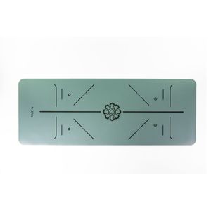 Tapis de yoga SEVA 5 mm en PU antidérapant, écologique, avec logo personnalisé au laser, blanc avoine, vert, beige, rectangulaire, en stock, prêt à être expédié - Product Image 3
