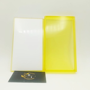 Palette à cils en acrylique jaune avec logo personnalisé et 2 couvercles, support pour extensions de cils, pour outils de salon de beauté, vente en gros - Product Image 1