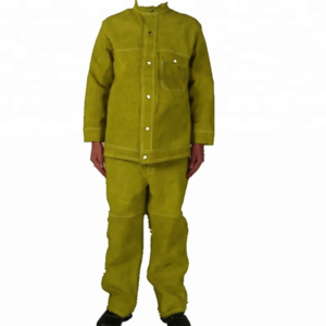 Traje de Soldadura de Cuero Vacuno Resistente a Altas Temperaturas, Protección Corporal Resistente a la Radiación y Vapores para Seguridad - Product Image 3