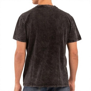 Men's Regular Fit <b>Long</b> Short Sleeve O-Neck <b>T</b>-<b>Shirt</b> 100% Cotton Washed Solid <b>Black</b> Casual Jersey Knitted Front Quick Dry - Product Image 2