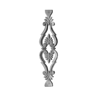 Élément de balustre en fonte vintage orné avec des détails classiques de palmette et de volutes pour la conception de balustrades architecturales