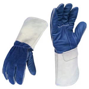 Gants de soudage en cuir pleine fleur et croûte de cuir, ignifuges, de sécurité, sur mesure, pour barbecue, construction, protection des mains et des bras - Product Image 2