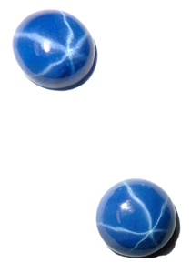 Zafiro Azul Estrella Redondo de 10x10 mm, 6.5 Quilates, Creado en Laboratorio, Cabujón Pulido con Efecto de Estrella de 6 Puntas, 5-5.5 mm de Altura para Joyería - Product Image 5
