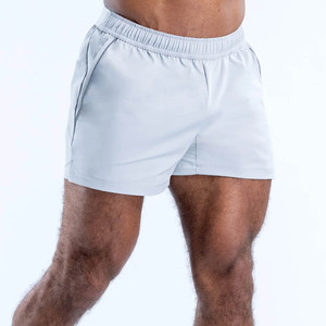 Shorts Deportivos Azules para Hombre, de Alta Demanda, para Gimnasio y Entrenamiento, con Logotipo Personalizado, Cintura Elástica, Bolsillos con Ribete, Shorts de Baño para Hombre - Product Image 3
