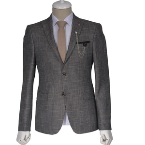 Blazer Homme Sur Mesure Coupe Slim Veste de Costume Décontractée Chic Tenue Formelle Premium Fabricant OEM ODM Vente en Gros Tissu Extensible Tendance - Product Image 2