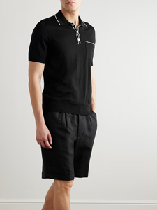 Polo en maille fine pour homme, personnalisé, avec bordure contrastée, poche poitrine, manches courtes, léger, respirant, décontracté, pour le golf, vente en gros - Product Image 2