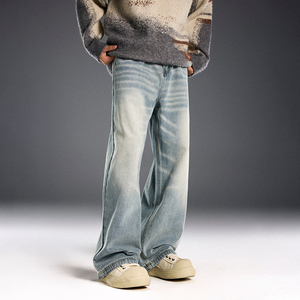 Jean en denim 100 % coton pour homme, style Y2K, coupe ample, vintage, écologique, respirant, streetwear, haute qualité, design de créateur - Product Image 3
