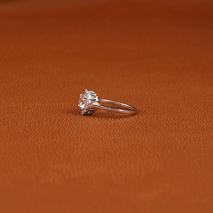 14KT Solid Gold Lab Grown Diamond Engagement <b>Ring</b> with Round Cut Center Stone and Side Diamonds Elegant Gift for Her - Product Image 3