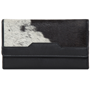 Unisex <b>Long</b> Genuine Leather <b>Wallet</b> With Cowhide Pattern Fold Closure Minimalist Daily Use cowhide <b>wallets</b> - Product Image 5