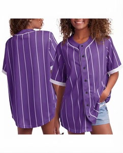 Custom for Pinstripe Baseball Jersey Wholesale OEM Unisex <b>Button</b> Sport Shirt Breathable V-neck Short Sleeve Summer Outdoor - Product Image 1