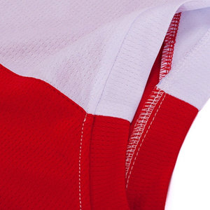 Conjunto de Uniforme de Baloncesto Ligero sin Mangas Rojo y Blanco para Adultos, Transpirable, 100% Poliéster, Ropa Deportiva Unisex - Product Image 5
