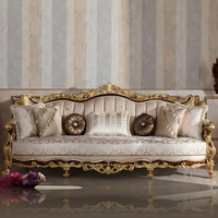 Canapé d'angle sectionnel de luxe en bois massif sculpté, style antique français, avec rembourrage en éponge, pour villa, salon, appartement, hôtel