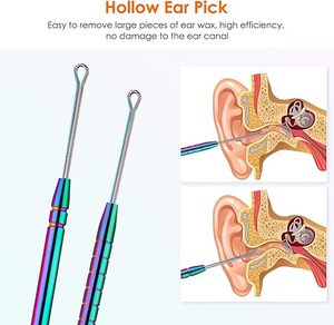 Kit professionnel de nettoyage d'oreilles sûr et efficace avec curettes en acier inoxydable pour adultes et enfants à domicile - Product Image 3