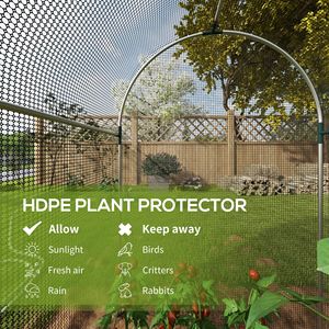 Jaula de acero galvanizado negra de 4 x 8 pies con puerta con cremallera, carpa de protección para plantas, malla de jardín - Product Image 4