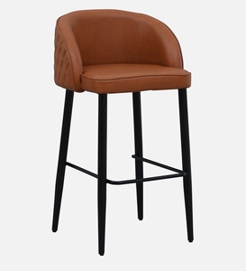 Tabouret de bar en cuir PU marron, design industriel moderne, hauteur réglable, meubles de cuisine, structure en acier thermolaqué - Product Image 1