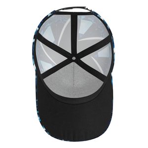 Gorra de Béisbol de 6 Paneles con Estampado Animal Geométrico Azul, Unisex, Ajustada, Panel Frontal de Lona, Transpirable, Impermeable, Moda Casual - Product Image 4
