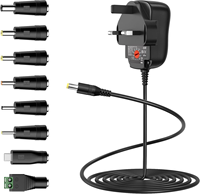 Adaptateur secteur universel 24W AC DC 3V 4.5V 5V 6V 7.5V 9V 12V, transformateur d'alimentation avec 8 prises DC pour l'électronique