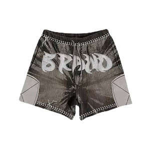 Conjuntos de Camisetas Personalizadas para hombre, cuello acanalado con dobladillo desgastado de piedra, camisetas para hombre, banda elástica en la cintura, conjunto de pantalones cortos y camisetas para hombre - Product Image 5