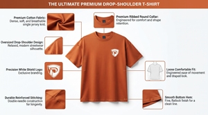 Men's <b>Orange</b> Short Sleeve O-Neck <b>T</b>-<b>Shirt</b> Regular Fit Casual Jersey Knitted 100% Cotton Solid Color Breathable Front Logo - Product Image 5