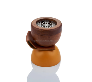 Conception créative de brûleur d'encens en bois personnalisée pour Bakhoor et encens arabe bois poli porte-encens en gros - Product Image 1