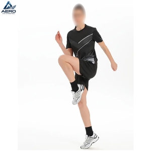 Conjunto Deportivo para Hombre con Degradado Geométrico, Transpirable y de Secado Rápido, Camiseta de Manga Corta y Pantalones Cortos para Gimnasio y Fitness, Precio al por Mayor - Product Image 2