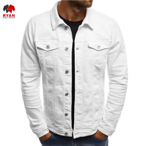 Veste en jean personnalisée de qualité supérieure pour hommes, fermeture à boutons avec logo personnalisé, motif uni - Product Image 4