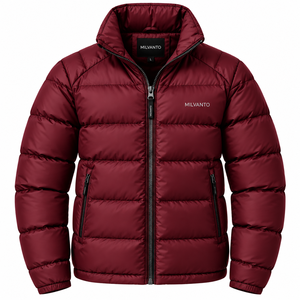 Veste matelassée pour homme avec logo personnalisé |   Doudoune matelassée légère à col montant |   Veste isolante coupe-vent pour l'hiver - Product Image 5