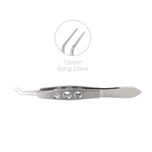 Pinzas Oftálmicas McPherson para Lentes, Anguladas, Mordazas de 7.5mm, 10.5cm, Herramienta de Microcirugía Delicada de Acero Inoxidable - Product Image 3
