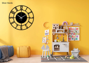 <b>Large</b> Metal Wall <b>Clock</b> with Latin Numerals,Metal Wall Decor,Unique Wall <b>Clock</b>,Modern Wall <b>Clock</b>,Silent <b>Clocks</b> For Wall,Mantel - Product Image 4