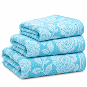 Toalla de Baño Jacquard Suave y Absorbente, Paño de Lavado Facial con Bloques de Color y Rayas, Toallita Pequeña de Algodón para Spa en Casa - Product Image 5