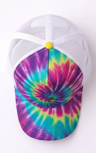 หมวกแก๊ปทรง Trucker ลาย Tie Dye แบบ Unisex ปรับขนาดได้ ด้านหลังเป็นตาข่าย สไตล์ลำลอง สำหรับฤดูใบไม้ผลิและฤดูร้อน ทรง 5 แฉก สำหรับผู้ใหญ่ - Product Image 5