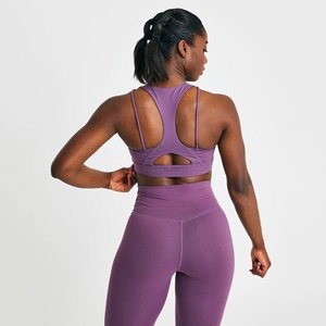 Breathable Customize Yoga Set Quality Plain-Women Yoga Set Seamless High Quality Sports Bra and Legging Sets - Product Image 3