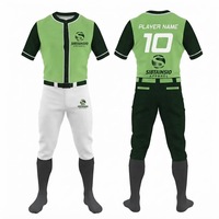 Ensemble d'uniformes de baseball personnalisés pour les équipes de clubs jeunes et adultes, maillot boutonné, pantalon, nom, numéro, logo, sublimation complète, faible MOQ