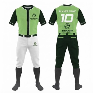 Conjunto de Uniforme de Béisbol Personalizado para Equipos Juveniles y Adultos, Jersey con Botones, Pantalones, Nombre, Número, Logotipo, Sublimación Completa, MOQ Bajo - Product Image 1