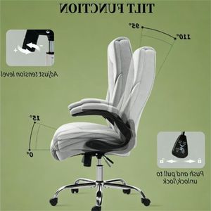Gray Administrative Office <b>Chair</b> <b>Rotating</b> Computer Study <b>Chair</b> - Product Image 4