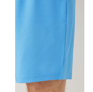 Shorts en polyester tricoté décontractés pour homme, couleur unie, taille élastique, séchage rapide, bleu clair - Product Image 2