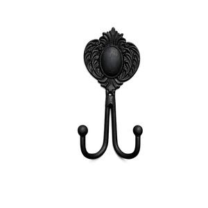 Vintage Victorian Coat and Hat Hooks <b>Rack</b> for Home Decorative Metal Hooks Black Nickel Finish for Entryway Bedroom Organization - Product Image 3