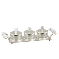 Ensemble de plateaux de service élégants en métal artisanal, design moderne, multifonctionnels, pour mariage, Diwali, fête, décoration, bonbons, noix, service de table