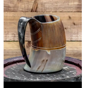 Jarra de Cuerno de Búfalo Hecha a Mano Estilo Vikingo, Nuevo Diseño para Cerveza y Café, Jarra de Cuerno Natural - Product Image 4