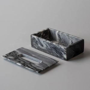 Portapañuelos de Mármol Decorativo, Cubierta de Papel Higiénico de Piedra Natural para Encimera, Mesa de Comedor, Baño, Oficina, Escritorio - Product Image 2