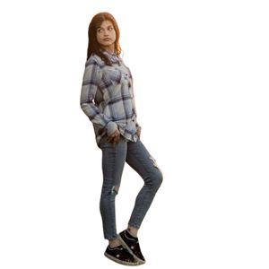 Camisas Casuales de Mujer de Manga Larga, Tejido de Franela Teñido con Hilo Personalizado de Primera Calidad, Ecológicas, 100% Algodón, Cierre de Botones, con Logotipo - Product Image 6