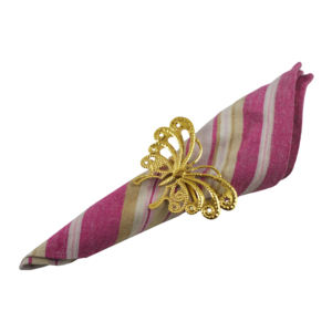 Anillo para Servilletas con Diseño de Mariposa Dorada, Porta Servilletas de Metal de Color para Decoración de Mesa de Comedor, Hotel y Restaurante - Product Image 1