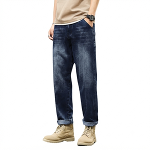 Pantalon en jean mi-lourd pour homme, coupe bootcut vintage, broderie, vente en gros ODM - Product Image 1
