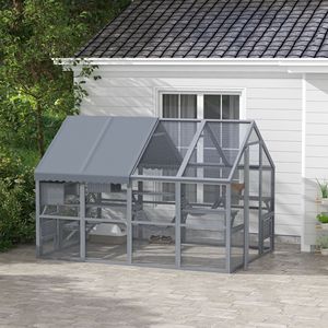Recinto per Gatti Grigio Medio con Cucce, Ponti, Piattaforme e Porte Multiple per l'Allevamento di 3-6 Gatti - Product Image 2