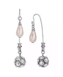 Imitation Pearl Crystal Front <b>Back</b> <b>Drop</b> Earrings | 2028 - Product Image 1