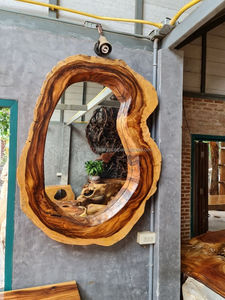 กระจกติดผนังไม้สไตล์อาร์ตเดโคแบบเรียบง่าย งานแฮนด์เมดจาก LIVE EDGE STUDIO รูปทรงไม่สมมาตร ดีไซน์ตกแต่งกรอบไม้ ปรับได้ เหมาะสำหรับงานแต่งงาน - Product Image 6